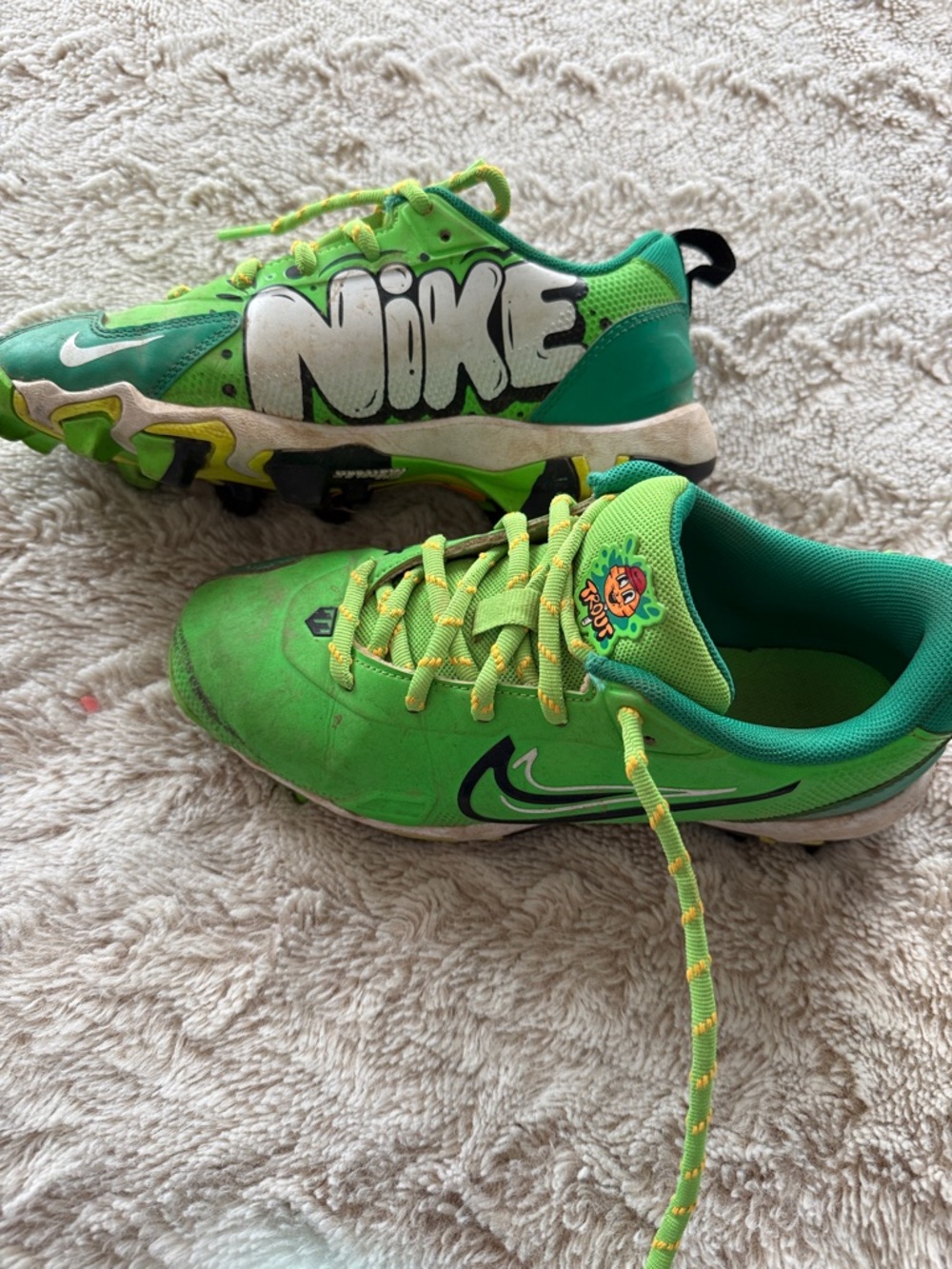 Nike Kids Green and Teal Athletic Shoes